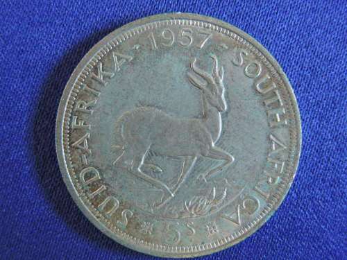 1957 5 SHILLINGS silver crown coin worth grading condition...