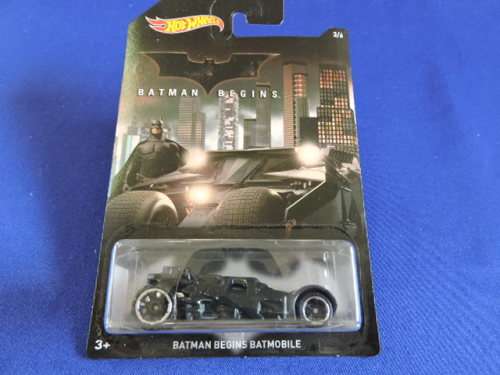 Hot Wheels BATMAN BEGINSBATMOBILE 3/6 colour collector pictorial long card.