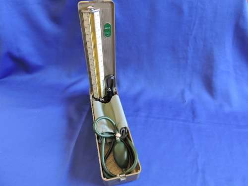 Vintage sphygmomanometer blood pressure medical measuring instrument