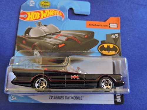 Hot Wheels TV SERIES BATMOBILE (Gloss black with BAT logo on bonnet).