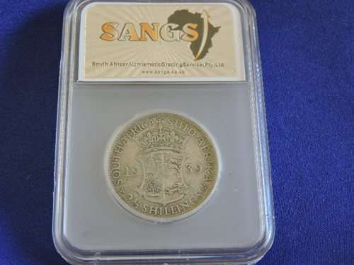 1939  2 1/2 Shilling Half crown Silver graded coin  slabbed
