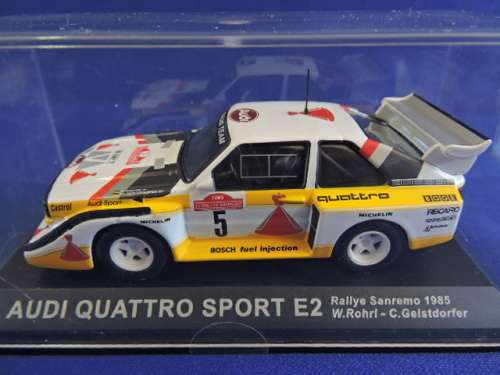 AUDI Quattro Sport E2  Geistdorfer and Rohrl  Sanremo racing 1985 rally 1:43..