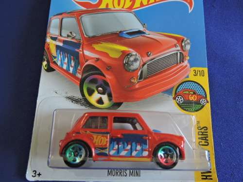 Hot Wheels MORRIS MINI Art Car Red Long card  # MINI MANIA #  # HW BLOW OUT SALE #