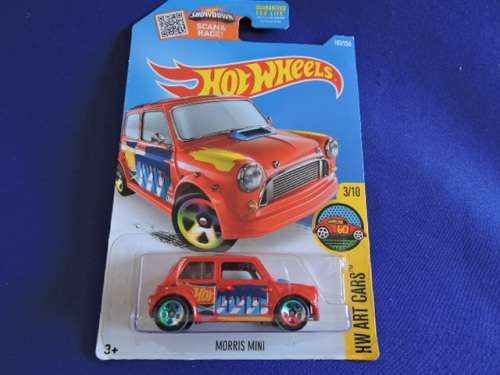 Hot Wheels MORRIS MINI Art Car Red Long card  # MINI MANIA #  # HW BLOW OUT SALE #