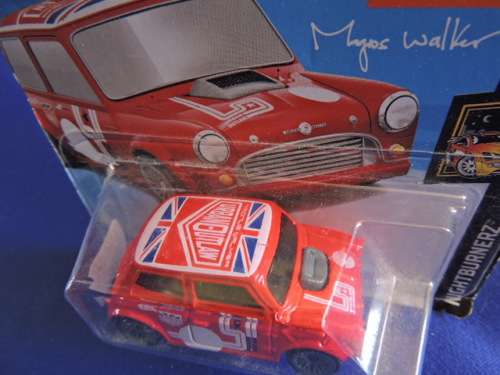 Hot Wheels MORRIS MINI Nightburnerz 8/10 Red Short Card # MINI MANIA # ..# HW BLOW OUT SALE #.