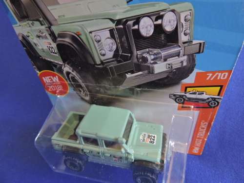 Hot Wheels Land Rover Defender Double Cab ( Teal Blue/Green ) Long Card  # BAKKIE BONANZA #......