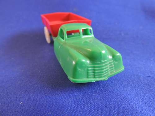 South African plastic toy truck. Not Dinky Corgi Matchbox or Hot Wheel (Green cab Red bin)