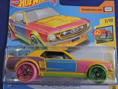 Hot Wheels FORD Mustang GT Coupe ( Multi colour pink and Green wheels )..