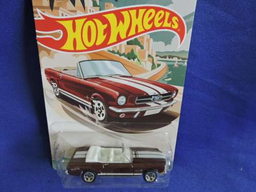 Hot Wheels FORD Mustang Convertable ( Maroon with white stripe ) # HW BLOW OUT SALE #