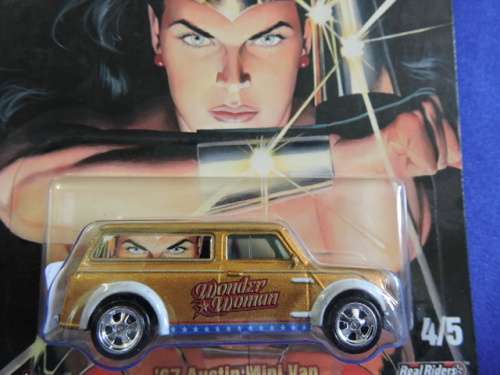 Hot Wheels AUSTIN MINI VAN ( DC Wonder Woman ) Full metal Real Rider tyres # MINI MANIA # ....