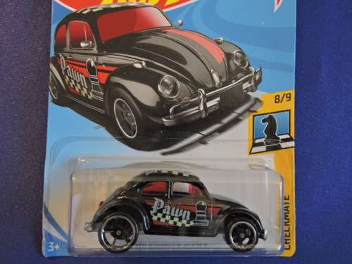 Hot Wheels Volkswagen VW Beetle ( Black Pawn ) Long Card........