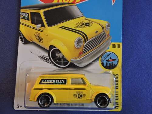 Hot Wheels AUSTIN MINI VAN ( Campbells Yellow ) Long Card  # MINI MANIA # ....