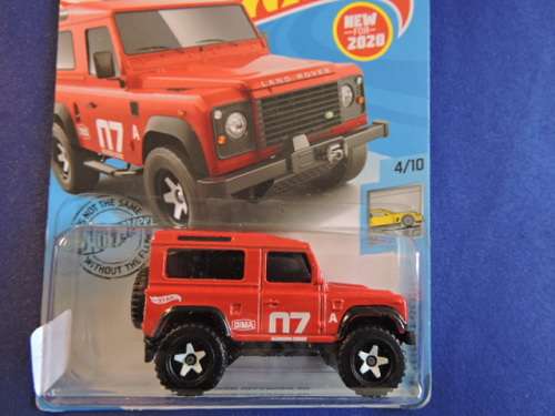 Hot Wheels LAND ROVER DEFENDER 90 (  Red #07 ) Long Card  # HW BLOW OUT SALE #