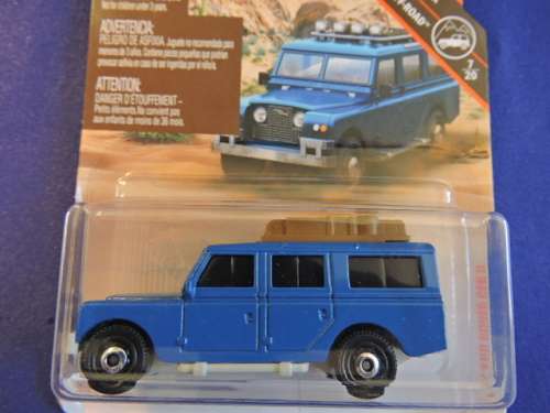 Matchbox LAND ROVER DEFENDER GEN 11 ( Blue with roof rack ) Like Hot Wheels Long Card........