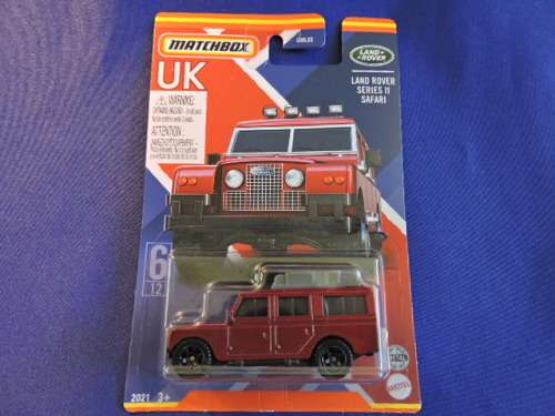 Matchbox LAND ROVER DEFENDER SERIES 11 ( Maroon with roof rack ) Like Hot Wheels Long Card........