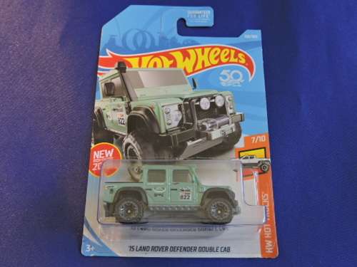 Hot Wheels LAND ROVER DEFENDER DOUBLE CAB ( Teal ) Long card # BAKKIE BONANZA #.............