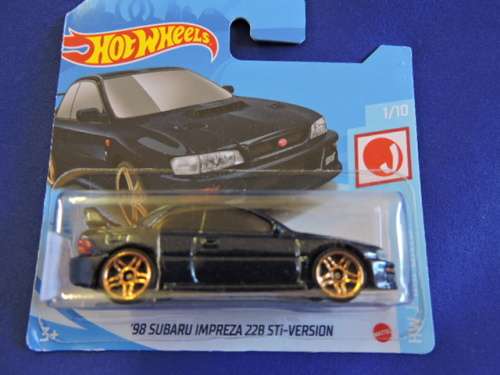 Hot Wheels SUBARU IMPREZA 22B STi-VERSION ( Black ) Short Card .