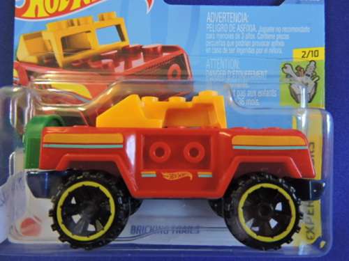 Hot Wheels LEGO CAR Bricking Trails ( Lego ) Short Card .