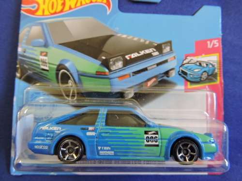 Hot Wheels TOYOTA  AE86 SPRINTER TRUENO ( Blue green Black bonnet ) Short Card