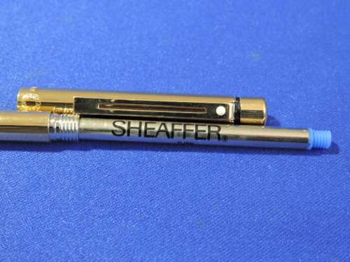 Shaeffer White Dot Imperial Brass ball point pen Metal Cased with valvet bag.