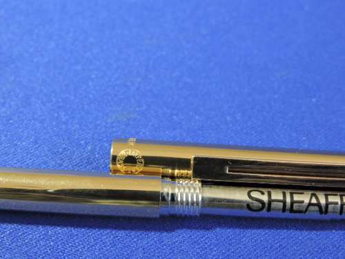Shaeffer White Dot Imperial Brass ball point pen Metal Cased with valvet bag.