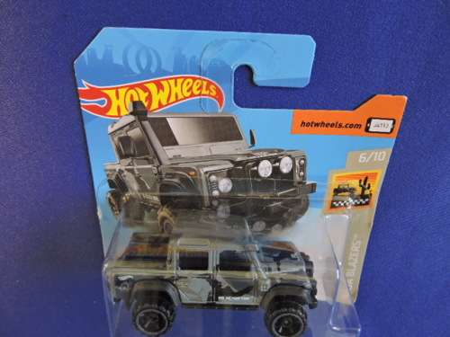 Hot Wheels LAND ROVER DEFENDER DOUBLE CAB ( Grey camo ) Short card # BAKKIE BONANZA #.............
