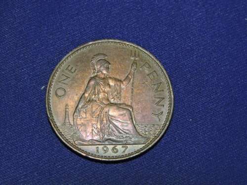 1967 British 1 Penny 1d  # Crazy Bargain Coin #