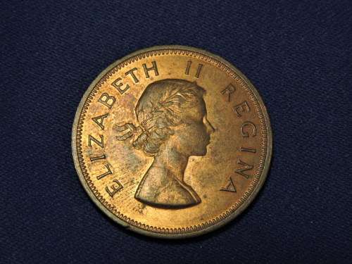 1958 South Africa 1 Penny 1d  # Crazy Bargain Coin #