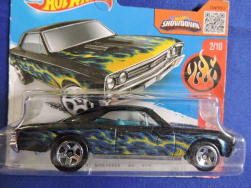Hot Wheels Chevy Chevelle SS ( Blue with yellow flames )  # BLOW OUT CHEVY SALE #
