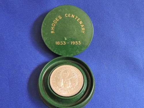 1953 Southern Rhodesia CROWN 5 Shilling Silver Coin Orignal bakerlite Case  # CRAZY BARGAIN COIN #..