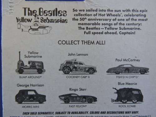 Hot Wheels MORRIS MINI ( The Beatles Yellow Submarine ) Long Card  # MINI MANIA # ....