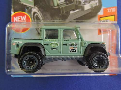 Hot Wheels Land Rover Defender Double Cab ( TealGreen ) Long Card  # BAKKIE BONANZA #......