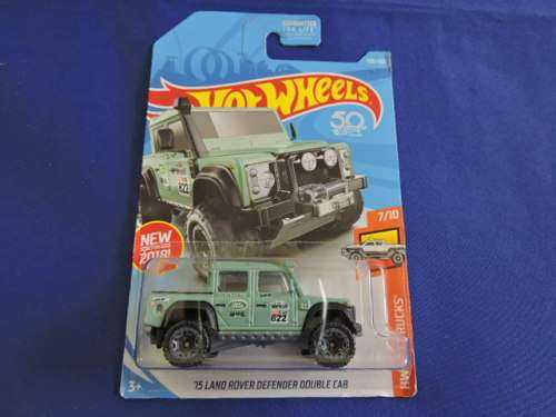 Hot Wheels Land Rover Defender Double Cab ( TealGreen ) Long Card  # BAKKIE BONANZA #......