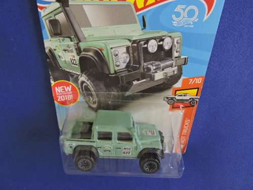 Hot Wheels Land Rover Defender Double Cab ( TealGreen ) Long Card  # BAKKIE BONANZA #......