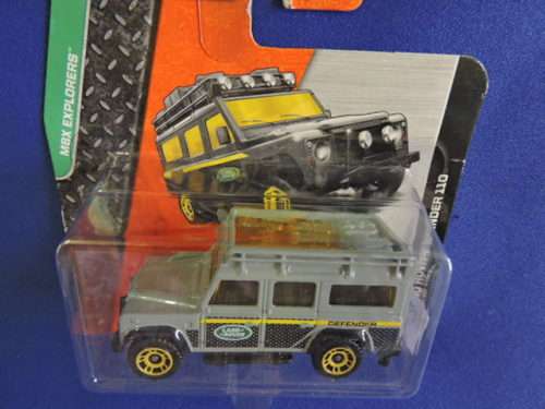 Matchbox Land Rover Defender 110 ( Grey black yellow stripe )  Like Hot Wheels...