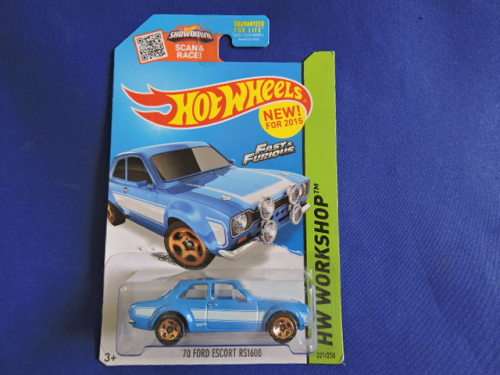 Hot Wheels FORD ESCORT RS1600 ( Blue with White stripe ) Long Card......