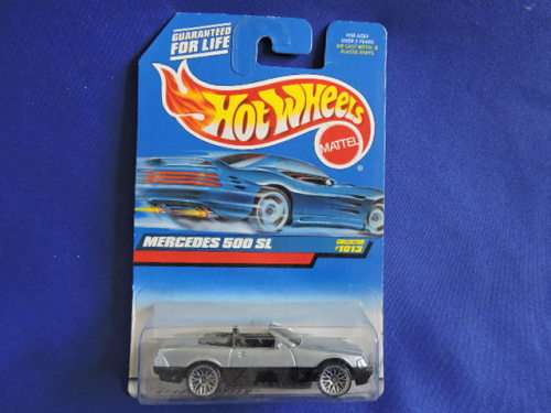 Hot Wheels MERCEDES BENZ  500 SL ( Silver open top ) Long Card  24 years old !.