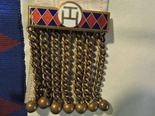 MASONIC Apron Royal Arch companion`s apron with enameled Truple Ta and matching Sash