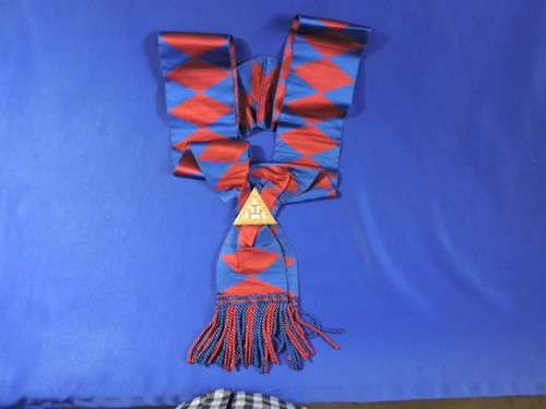 MASONIC Apron Royal Arch companion`s apron with enameled Truple Ta and matching Sash