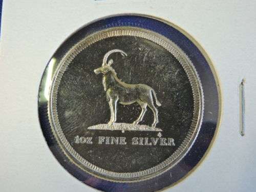 1 oz Fine Silver Coin LIVINGSTON Rhodesian Bullion coin Like silver Krugerrand.