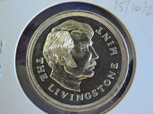 1 oz Fine Silver Coin LIVINGSTON Rhodesian Bullion coin Like silver Krugerrand.