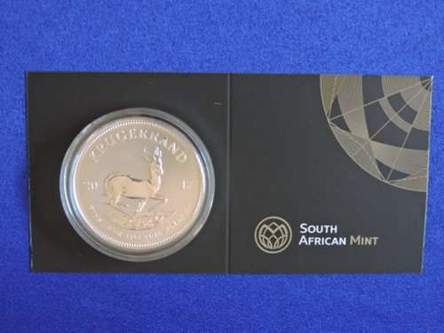 2017 1 oz Silver Krugerrand  Launch edition with 50th Annev mark, encapsulated with Certificate.