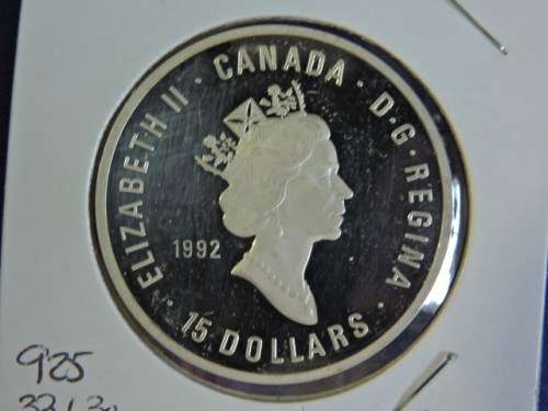 1992 $15 Dollars Sterling Silver coin Canada Olympics
