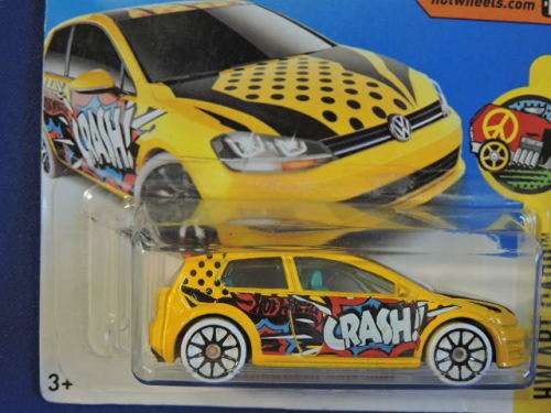 Hot Wheels Volkswagen VW Golf MK7 ( Yellow Crash ) Short Card
