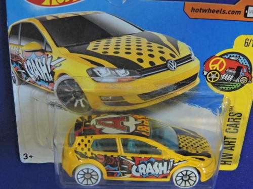 Hot Wheels Volkswagen VW Golf MK7 ( Yellow Crash ) Short Card