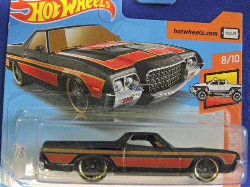 Hot Wheels FORD Ranchero ( Black red stripe ) Short Card # BAKKIE BONANZA #..