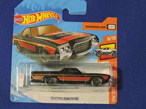 Hot Wheels FORD Ranchero ( Black red stripe ) Short Card # BAKKIE BONANZA #..