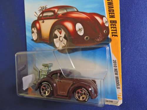 Hot Wheels Volkswagen VW Beetle ( Tooned Hot Rod   GOOD YEAR TYRES  ) Rare model  Long Card