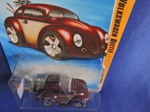 Hot Wheels Volkswagen VW Beetle ( Tooned Hot Rod   GOOD YEAR TYRES  ) Rare model  Long Card