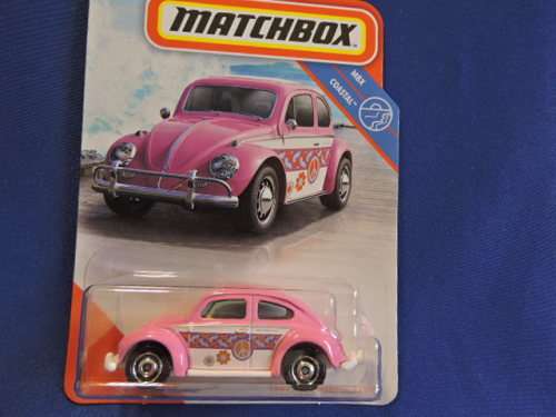Matchbox Volkswagen VW Beetle ( Pink Peace ) Like Hot Wheels  Long Card